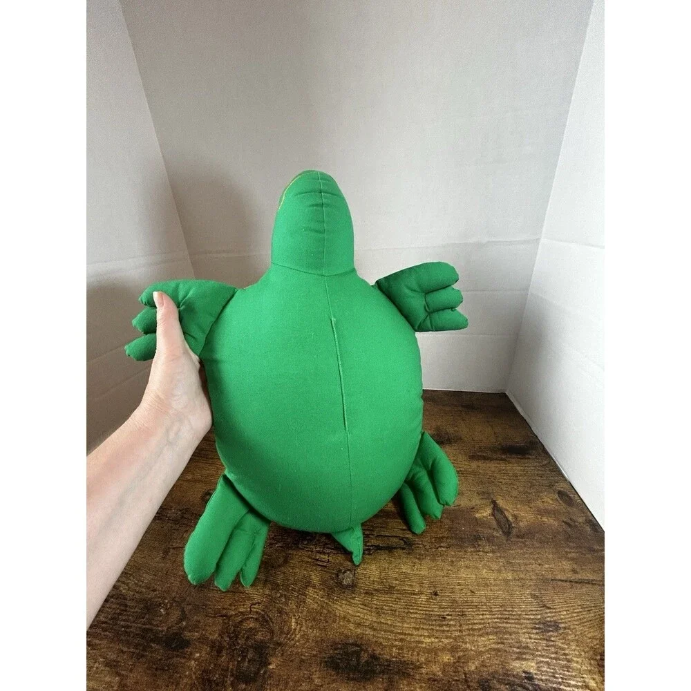 Vintage Pier 1 Imports Turtle Plush Pillow Retired HTF Tropical Decor 17 Inch